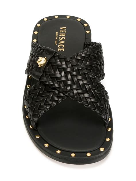 sandale homme versace|versace leather sandals men.